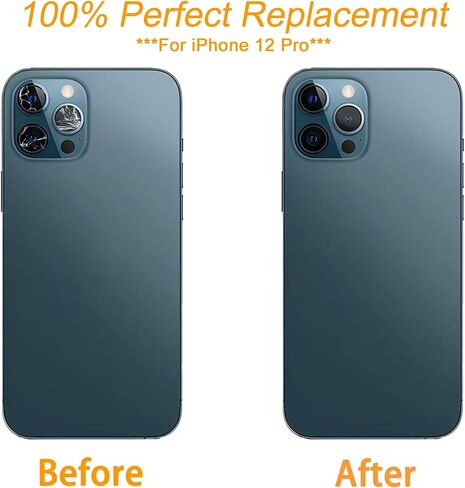 6pcs Back Glass Camera Lens Replacement with Tool Kit & Rear Camera Cover for iPhone 12 Pro 6.1 Inch (Not 12 pro max) in Saudi Arabia