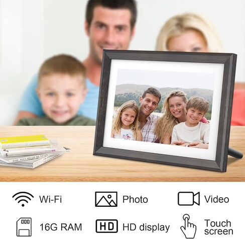 Digital Picture Frame,15.6 Inch Large Frameo Digital Photo Frame WiFi, 32GB,1920 * 1080 IPS HD Touch Screen,Tabletop&Wall-Mounted,Digital Frame Share Photos and Videos via Frameo App in Saudi Arabia