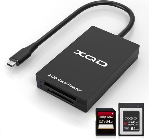 XQD Card Reader USB C XQD/SD Reader Dual Slot Memory Card Reader 5Gpbs Super Speed Support Sony G/M Series, Lexar 2933x/1400x USB Mark XQD Card,SD Card for Windows/Mac OS,Type-C XQD Card Reader in Kuwait