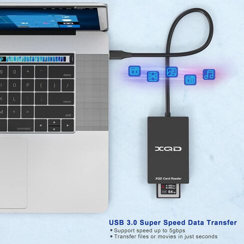 XQD Card Reader USB C XQD/SD Reader Dual Slot Memory Card Reader 5Gpbs Super Speed Support Sony G/M Series, Lexar 2933x/1400x USB Mark XQD Card,SD Card for Windows/Mac OS,Type-C XQD Card Reader in Kuwait