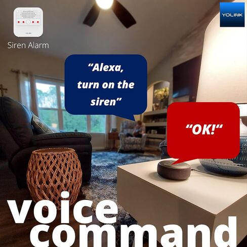 Smart Siren Alarm, Loud 110 dB, Wireless Alarm for Home Security/Intrusion/Burglar Alarm, Panic Alarm, Audible Alerts, Remote Control, Works with Alexa, Google, Home Assistant, IFTTT - Hub Included in Kuwait