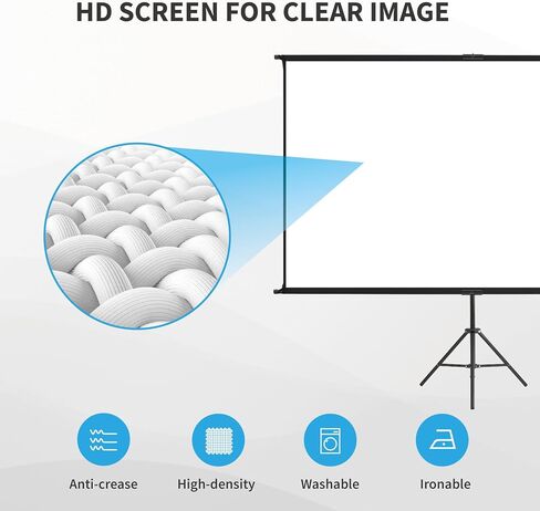 شاشة جهاز عرض محمولة مع حامل، 100 انش 16:9، شاشة عرض خارجية، شاشة عرض 2 في 1، قابلة للطي، قابلة للكي والغسل، فكرة للسينما المنزلية، الاعمال، حفلة الفناء الخلفي، الالعاب. in Kuwait