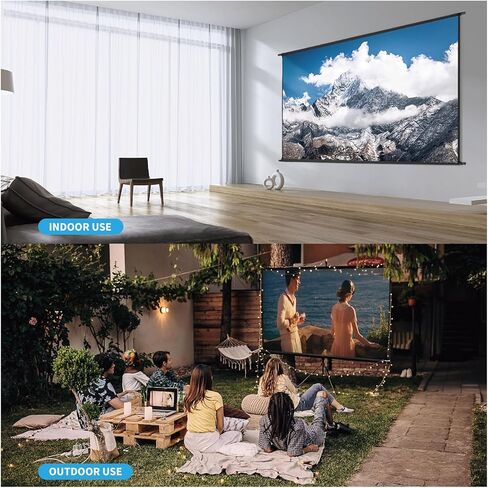 شاشة جهاز عرض محمولة مع حامل، 100 انش 16:9، شاشة عرض خارجية، شاشة عرض 2 في 1، قابلة للطي، قابلة للكي والغسل، فكرة للسينما المنزلية، الاعمال، حفلة الفناء الخلفي، الالعاب. in Kuwait