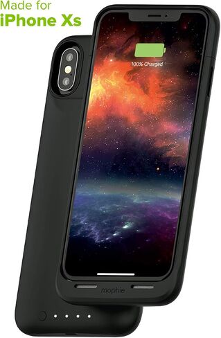 mophie Juice Pack Air - شحن لاسلكي - حافظة بطارية واقية لهاتف Apple iPhone Xs/X - أسود in Kuwait