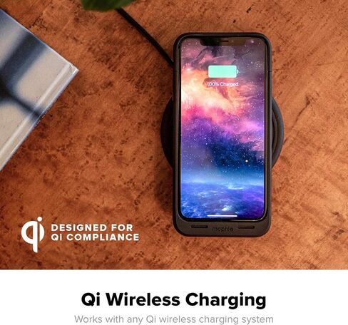 mophie Juice Pack Air - شحن لاسلكي - حافظة بطارية واقية لهاتف Apple iPhone Xs/X - أسود in Kuwait