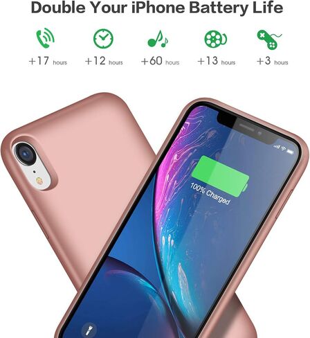 Battery Case for iPhone XR, 6800mAh Portable Charging Case for iPhone XR Rechargeable Backup External Battery Pack Extended Battery Protective Charger Case(6.1inch)-Black in Saudi Arabia