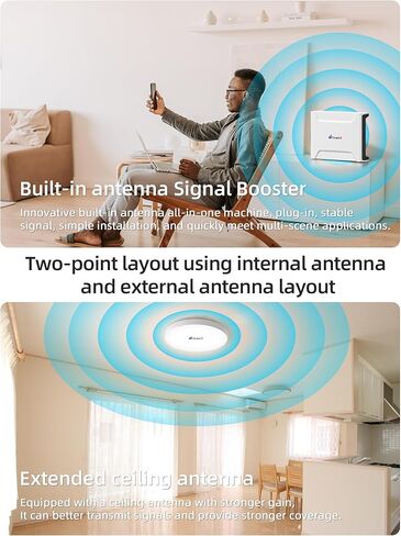 معزز إشارة الهاتف الخلوي مع هوائيين داخليين عاليي الكسب للغرف المتعددة، هوائي أومني خارجي يصل إلى 10000 قدم مربع، مجموعة مكرر خلوي، يدعم معظم شركات النقل الأمريكية | معتمد من لجنة الاتصالات الفيدرالية in Kuwait