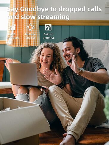 معزز إشارة الهاتف الخلوي مع هوائيين داخليين عاليي الكسب للغرف المتعددة، هوائي أومني خارجي يصل إلى 10000 قدم مربع، مجموعة مكرر خلوي، يدعم معظم شركات النقل الأمريكية | معتمد من لجنة الاتصالات الفيدرالية in Kuwait