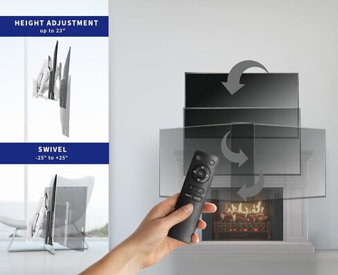 VIVO Motorized TV Wall Mount for 37 to 70 inch Screen up to 77 lbs, Above Fireplace Height Adjustable Electric Pull Down Mantel Bracket, Black, MOUNT-E-M070R in Saudi Arabia