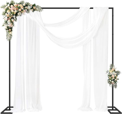 Fomcet 6.6FT x 10FT Backdrop Stand Heavy Duty with Base Gold Pipe and Drape Square Backdrop Stand Adjustable Portable Metal Arch Frame for Wedding Baby Shower Birthday Parties Banquet Decorations in Saudi Arabia