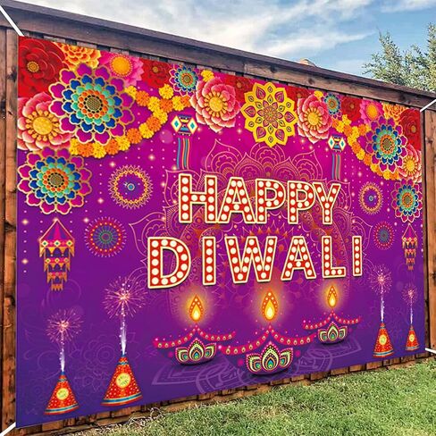 سعيد ديوالي خلفية راية مهرجان الأضواء الهندي مهرجان راية خلفية زينة ديبافالي ديوالي الاحتفال زخارف الحفلات in Kuwait