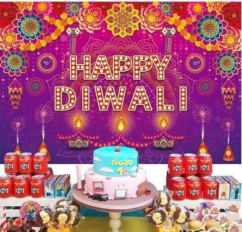 سعيد ديوالي خلفية راية مهرجان الأضواء الهندي مهرجان راية خلفية زينة ديبافالي ديوالي الاحتفال زخارف الحفلات in Kuwait