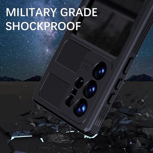 حافظة MRUOZRUI لهاتف Samsung Galaxy S23 Ultra، IP68 مقاومة للماء والصدمات والغبار والثلج، حافظة متينة واقية لكامل الجسم مع واقي شاشة مدمج لهاتف Galaxy S23 Ultra 5G 6.8 بوصة 2023 أسود in Kuwait