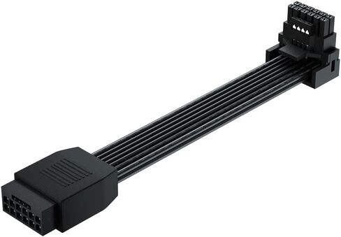 JOYJOM PCI-e 5.0 12VHPWR 16 دبوس محول الزاوية اليمنى أنثى إلى ذكر كابل تمديد، 16AWG 600W 12VHPWR 90 درجة محول لبطاقة الرسومات GPU 12+4pin RTX 3090Ti 4070Ti 4080 4090 (النوع B) in Kuwait