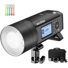 Godox AD400Pro 400Ws GN72 TTL 1/8000s HSS 2.4G X نظام الكل في واحد فلاش سبيدليت خارجي ستروب لايت، مصباح أحادي يعمل بالبطارية، 390 بوبس طاقة كاملة، وقت إعادة التدوير 0.01-1 ثانية، مصباح تشكيل LED 30 وات in Kuwait