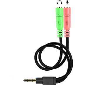 ENVEL Headset Y Adapter 2 Female to 1 Male 3.5mm Jack Cable with Separate Mic and Audio Headphone Connector Mutual Convertors for Gaming Headset, PS4, Xbox One, Notebook, Mobile Phone Laptop