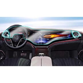 SATIS Screen Protector Compatible with 2023 EQS580 MBUX Hyperscreen 17.7-inch Central Display 12.3-inch Front Passenger Display，Anti Scratch,Bubble Free,9H Hardness TPU Film in Saudi Arabia