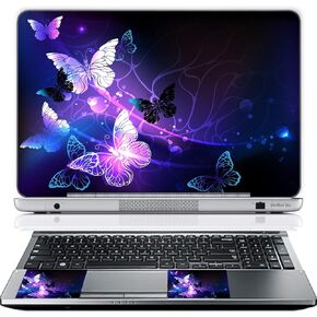 Meffort Inc Laptop Skin Sticker Cover Decorative Stickers Fits Laptop up to 15.6 Inch (Included 2 Wrist Pads) - Golden Swirl in Kuwait
