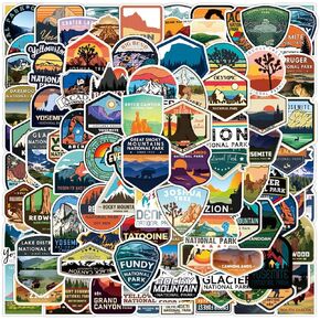 100 Pcs National Park Stickers Outdoor Travel Hiking Nature Adventure Grand Canyon Luggage Stickers for Suitcases Car Bumper Luggage, Laptop, Water Bottle Stickers in Kuwait