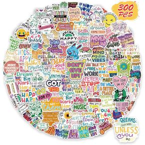 300 PCS Motivational & Positive Affirmation Sticker Pack – Inspirational Vinyl Quote Stickers for Teens, Adults & Teachers | Waterproof Decals for Water Bottles, Laptops, Journals & Scrapbooks in Kuwait