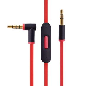 سلك كابل صوت بديل من Tobysome مع ميكروفون مدمج وتحكم متوافق مع سماعات Beats من Dr Dre Headphones Solo، Studio، Pro، Detox، Wireless، Mixr، Executive، Pill (أبيض)