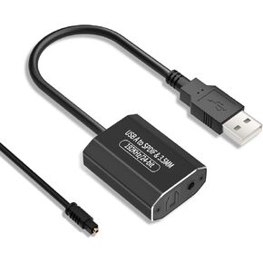 AMANKA USB A to Optical Audio Adapter USB to SPDIF Type A to TOSLINK Digital Converter, Unidirectional USB A to 3.5mm Jack Aux USB Audio Adapter Compatible with PS4/PS5 Laptop PC, Stereo Sound Only in Kuwait