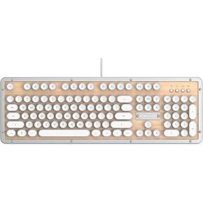 Azio Retro Classic Bluetooth 5.0 (Artisan) - Wireless/USB Wired Vintage Backlit Leather Mechanical Keyboard for PC/Mac (MK-RETRO-L-03B-US)