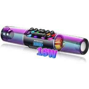 Computer Speakers Desktop, Dynamic RGB Gaming Soundbar Bluetooth 5.0, 16W Stereo Heavy Bass PC Speakers, Battery Powered Computer Sound Bar with Microphone for Monitor, Laptop, 3.5mm AUX USB Speakers in Saudi Arabia