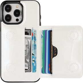 KIHUWEY for iPhone 15 Pro Max Wallet Case Credit Card Holder Leather, Brown | Credit Card Slots, Kickstand, PU Leather, Flip Hidden Magnetic Clasp, Durable Shockproof Protective Cover in Saudi Arabia