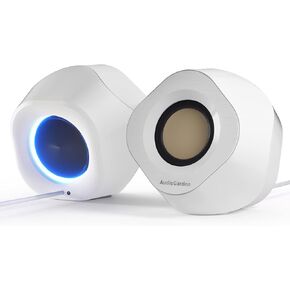 LTC AG-202 Bluetooth Computer Speakers, 2.0 Channel Desktop Speakers with 5 RGB Backlit Modes, USB Powered, Bluetooth 5.0/3.5mm AUX/USB-C Audio Input, White in Kuwait