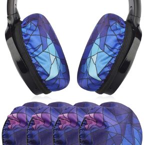 Geekria 2 Pairs Flex Fabric Headphones Ear Covers - Product Safety Certified - Washable & Stretchable Earcup Protectors for Over-Ear Headsets, Sweat Pads for Gym, Gaming (Size M/Black) in Saudi Arabia