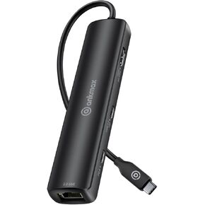 موزع ايثرنت انك ماكس P64HG2 USB نوع C متعدد المنافذ مع HDMI 8K60Hz ومنفذ ايثرنت 2.5Gbps و2 USB 3.2 وشحن بي دي لاجهزة ماك بوك برو/اير وايباد برو واللابتوب من النوع سي ثاندربولت 3 in Kuwait