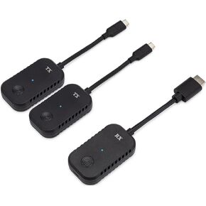 ClearClick Present+Share (إصدار USB-C) - نظام العرض التقديمي اللاسلكي وبث الفيديو لأجهزة الكمبيوتر المحمولة والهواتف الذكية (2 جهاز إرسال USB-C، 1 جهاز استقبال HDMI)