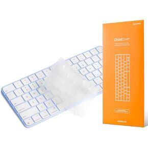 واقي لوحة المفاتيح الفاخر GhostCover من UPPERCASE، متوافق مع iMac الجديد 24 بوصة مع M1 Chips 2021 Magic Keyboard مع زر قفل بدون لوحة مفاتيح رقمية (شفاف)