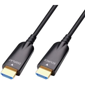 DTECH 50ft Fiber Optic HDMI Cable with 4K 60Hz 1080p HD Video 3D ARC HDCP CEC High Speed Supported (50 Feet, Black) in Kuwait