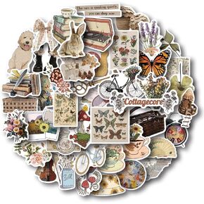 ملصقات عتيقة، ديكور جمالي، 50 قطعة من ملصقات الفينيل المقاومة للماء لزجاجة المياه، سجل قصاصات الحاسب المحمول، حافظة هاتف، المراهقات الفتيات الكبار هدايا ريترو in Kuwait