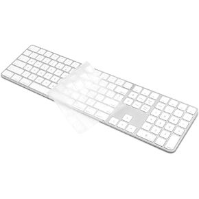 ProElife Ultra Thin Keyboard Cover Skin for Apple Magic Keyboard with Touch ID and Numeric Keypad Model-A2520 (for 2022 Mac Studio & 2021 Apple iMac 24 inch M1 Chip) 0.12-mm TPU Protector (Clear) in Saudi Arabia