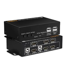 KVM Switch HDMI 2 Monitors 2 Computers, cenmate HDMI KVM Switch for 2 Computers Share Keyboard Mouse Printer and 2 Monitors, Support 4K/60Hz, Hotkey, Extended/Mirror Mode in Kuwait