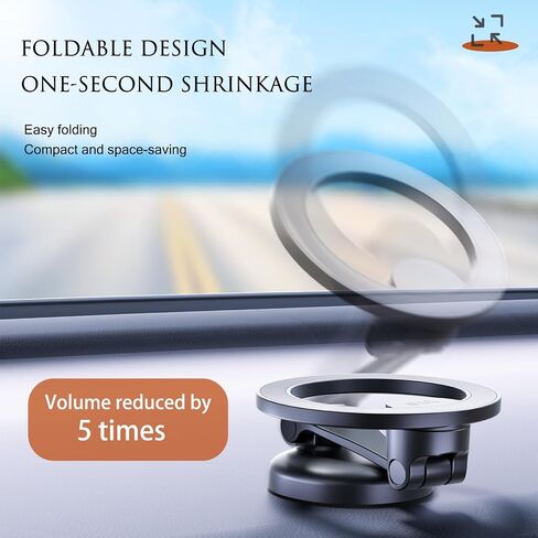 Fits MagSafe Car Mount for Universal Dashboard & Tesla Screen Zinc Alloy Foldable Hands-Free iPhone Car Mount Super Stable Car Mount for iPhone 15 Pro Max 14 13 12&All Phones in Kuwait