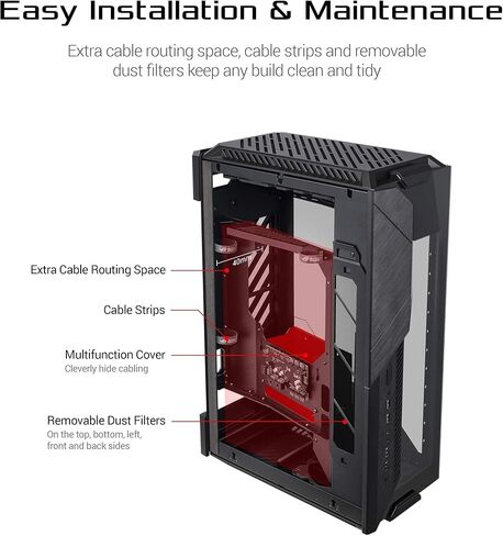 اسس صندوق العاب روج Z11 ميني-ITX/DTX بتصميم امالة 11 درجة حاصل على براءة اختراع، متوافق مع مزود طاقة ايه تي اكس، 3 فتحات، منفذ USB 3.2 الجيل الثاني نوع C، 2 × USB 3.2 الجيل الاول نوع ايه وزر تحكم ARGB in Saudi Arabia