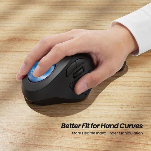 Nulea M505A Wireless Trackball Mouse Ergonomic 44mm Index Finger Control in Saudi Arabia