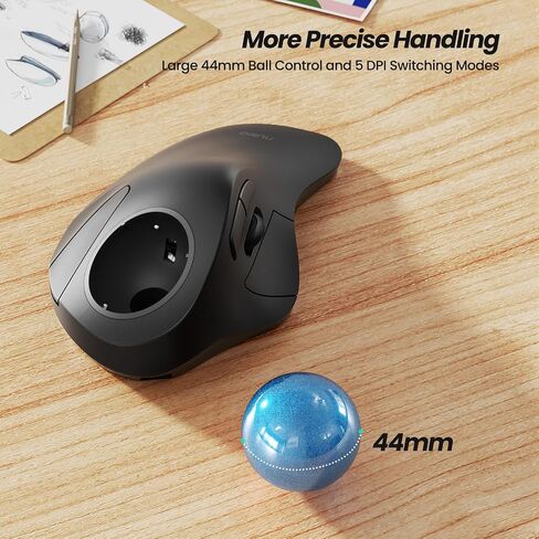 Nulea M505A Wireless Trackball Mouse Ergonomic 44mm Index Finger Control in Saudi Arabia