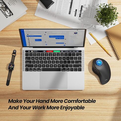 Nulea M505A Wireless Trackball Mouse Ergonomic 44mm Index Finger Control in Saudi Arabia