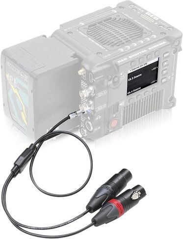 LANZYKU Dual XLR 3 Pin Female to 5 Pin Male Audio Input Cable for RED V-Raptor RED V-Raptor XL Arri Alexa Mini ZCAM -15 inches in Kuwait