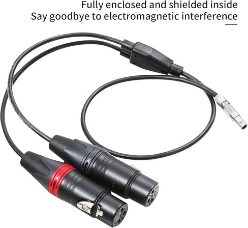 LANZYKU Dual XLR 3 Pin Female to 5 Pin Male Audio Input Cable for RED V-Raptor RED V-Raptor XL Arri Alexa Mini ZCAM -15 inches in Kuwait