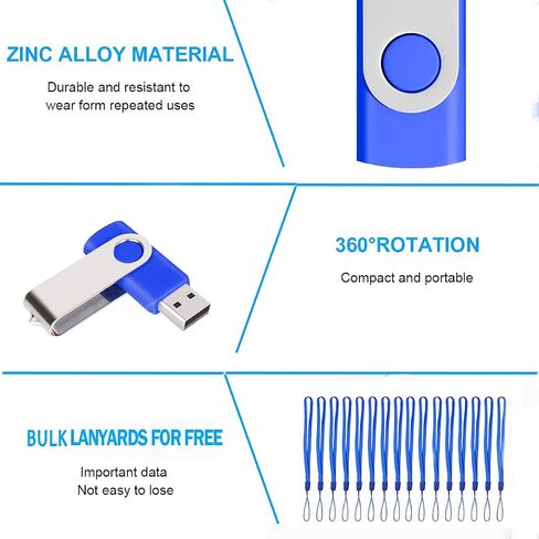 50-Pack of 2GB USB Flash Drive Bulk EASTBULL FAT32 Thumb Drives Pack (Blue) in Kuwait