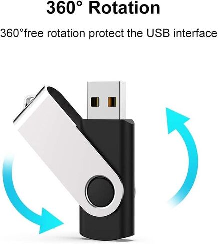 JUANWE 128GB محرك فلاش USB 2 حزمة 128GB محرك الإبهام المحمولة USB 2.0 تخزين عصا الذاكرة لأجهزة الكمبيوتر USB محرك القلم مع تصميم استدارة-أسود in Kuwait