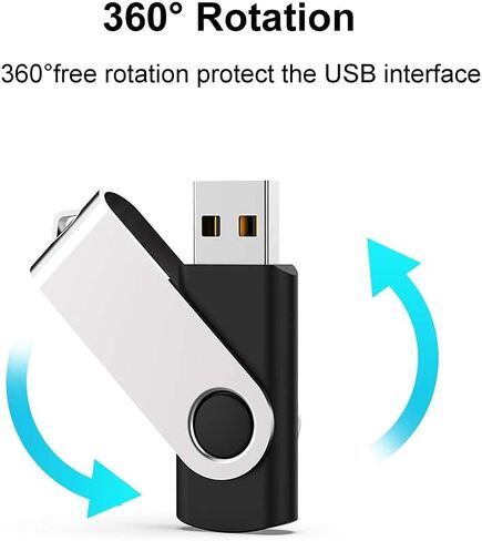 JUANWE 128GB محرك فلاش USB 2 حزمة 128GB محرك الإبهام المحمولة USB 2.0 تخزين عصا الذاكرة لأجهزة الكمبيوتر USB محرك القلم مع تصميم استدارة-أسود in Kuwait