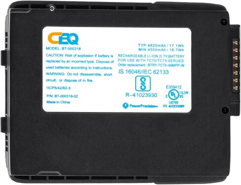 CBQ BT-000318 Battery for Zebra TC77 TC70 TC72 TC75 TC70X TC75X TC720L TC75EK TC75AH TC75GK TC700H TC700K TC77HL,82-171249-01 82-171249-02 BTRY-TC7X-46MA2 Barcode Scanner Replacement Battery in Saudi Arabia