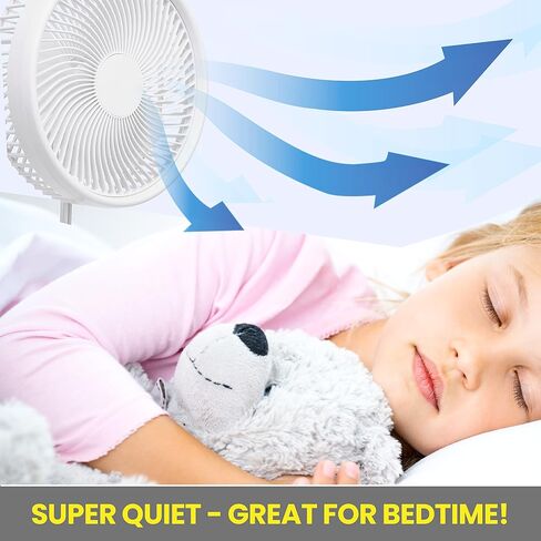 My Foldaway Fan Mini Desktop Fan | Ultra-Portable Lightweight Compact Tabletop Fan | Extends up to 12" | 2 Speed Modes | Uses AA Batteries or USB Power Wire | Desk Fan, Nightstand Use | Whisper Quiet in Saudi Arabia